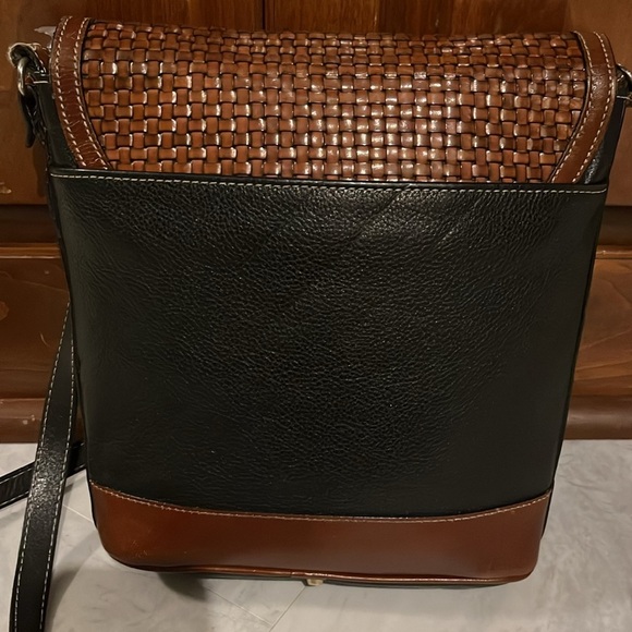 Bally  vintage bag   woven leather flap Italian leather   Black & brown   EUC - Picture 7 of 17